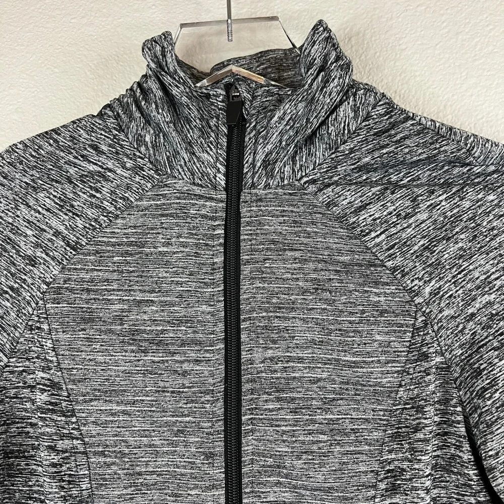 Avia Womens Gray‎ Marled Full Zip Track Running Athletic Jacket Size XS